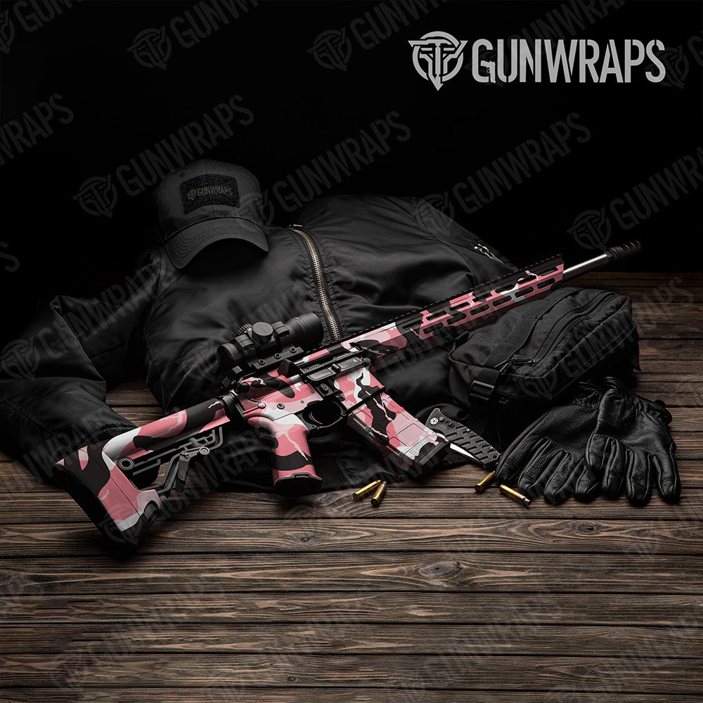 AR 15 Ragged XL Pink Tiger Camo Gun Skin Vinyl Wrap