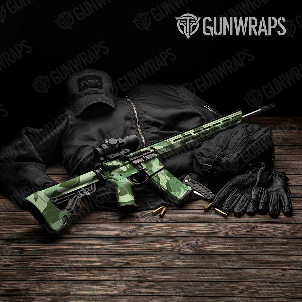 AR 15 Ragged XL Pistachio Camo Gun Skin Vinyl Wrap