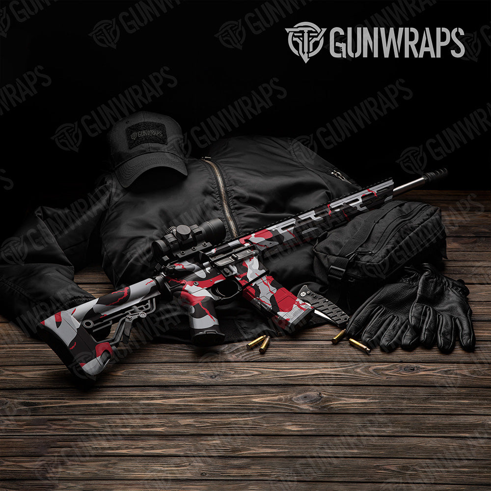 AR 15 Ragged XL Red Tiger Camo Gun Skin Vinyl Wrap