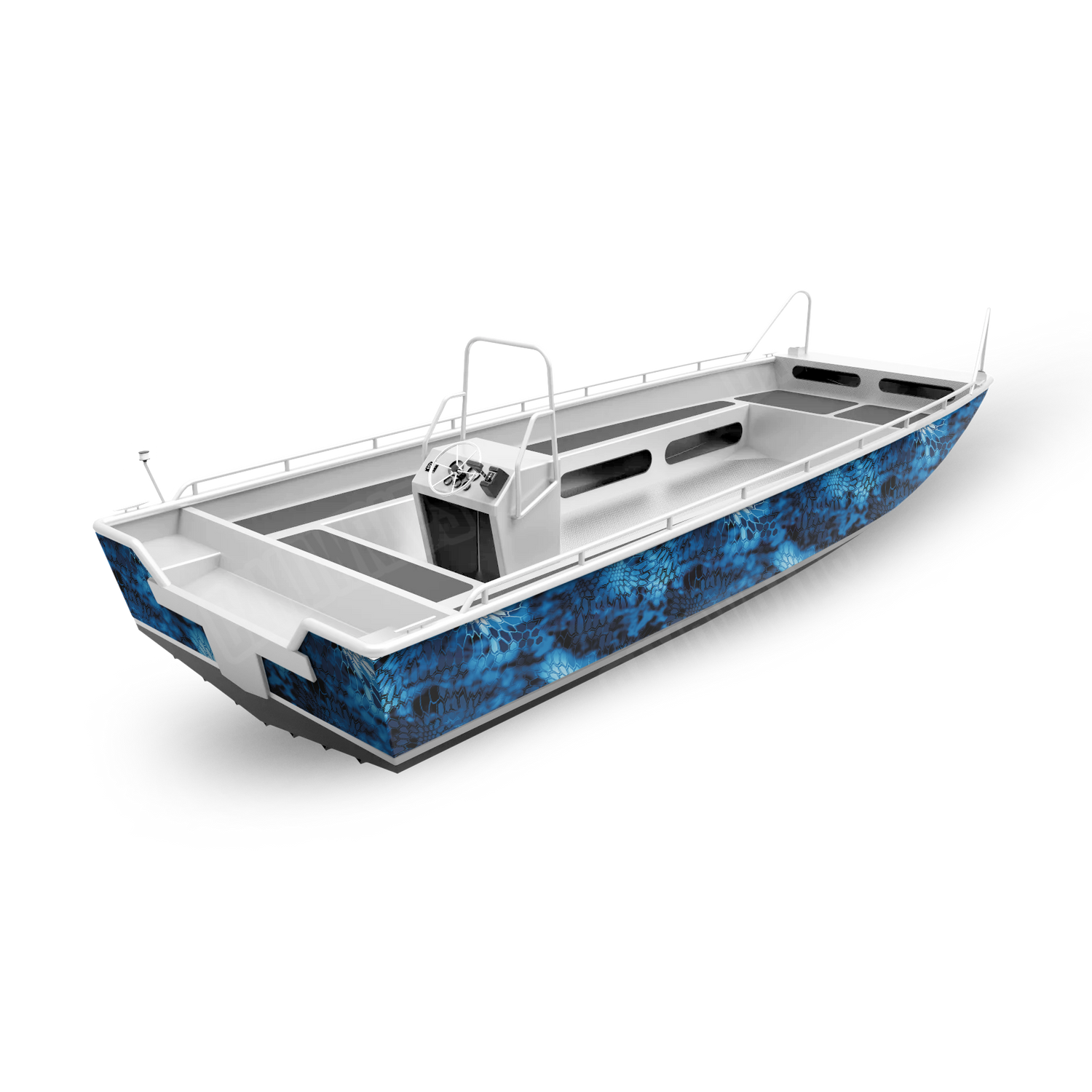 Kryptek Blue Lightning Boat Camo Vinyl Wrap