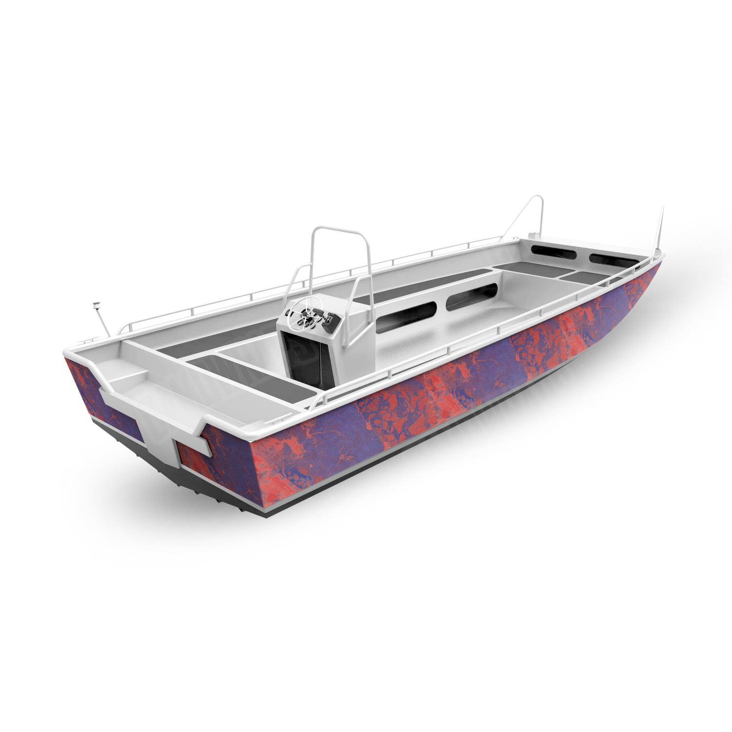 Realtree WAV3 Red Blue Boat Camo Vinyl Wrap