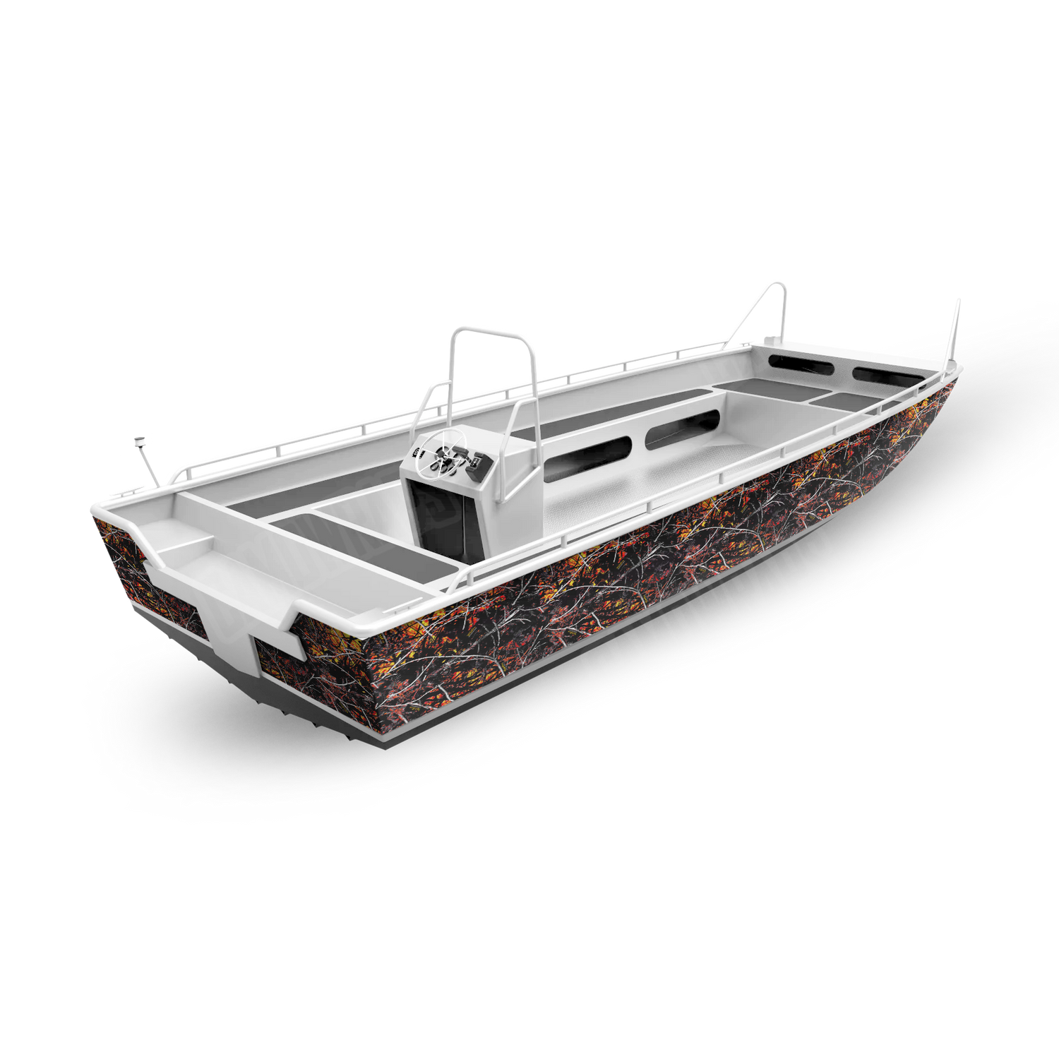 Sirphis Wildfire Boat Camo Vinyl Wrap