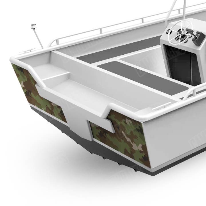 Nemesis Woodlands Wolf Boat Transom Camo Vinyl Wrap