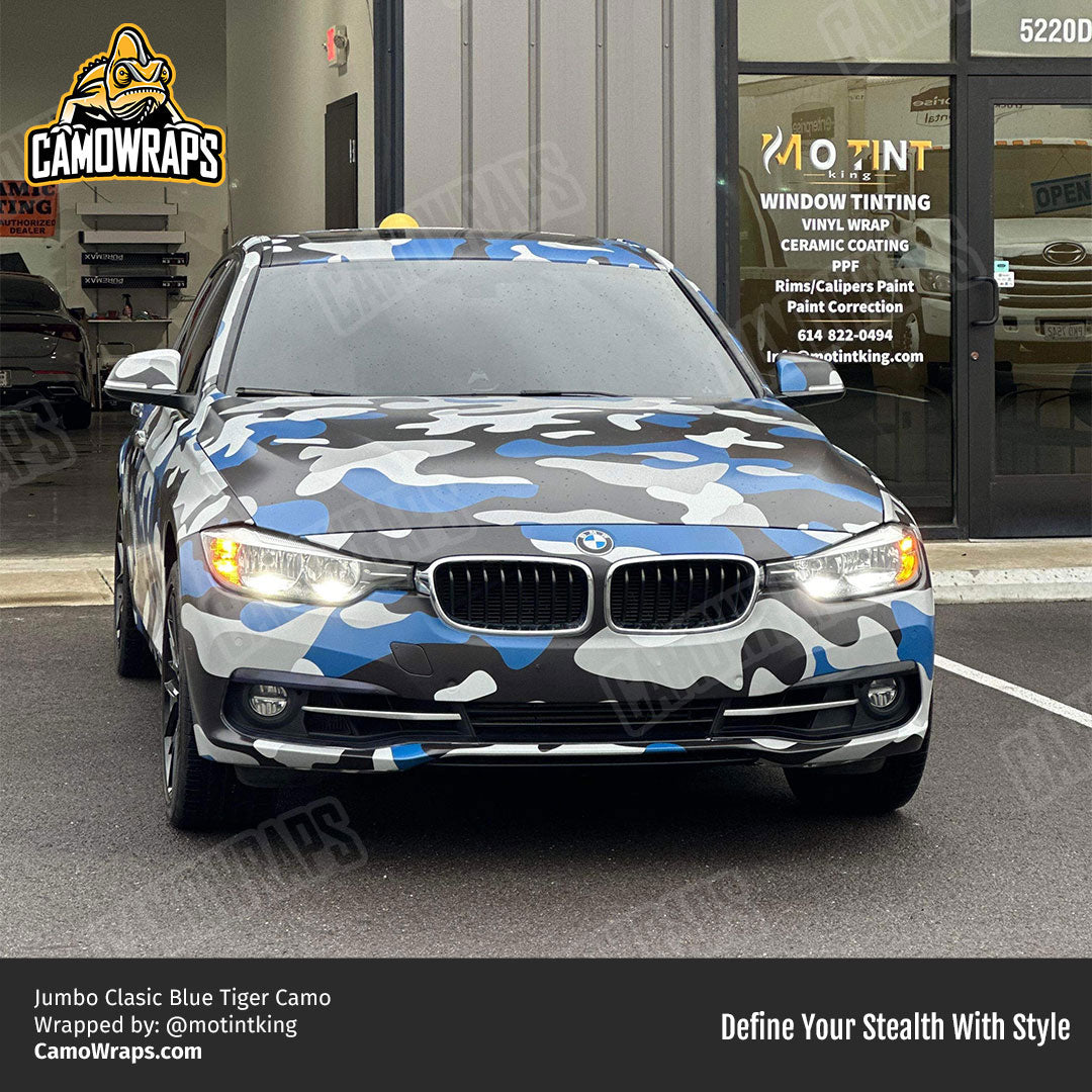 blue camo bmw wrap