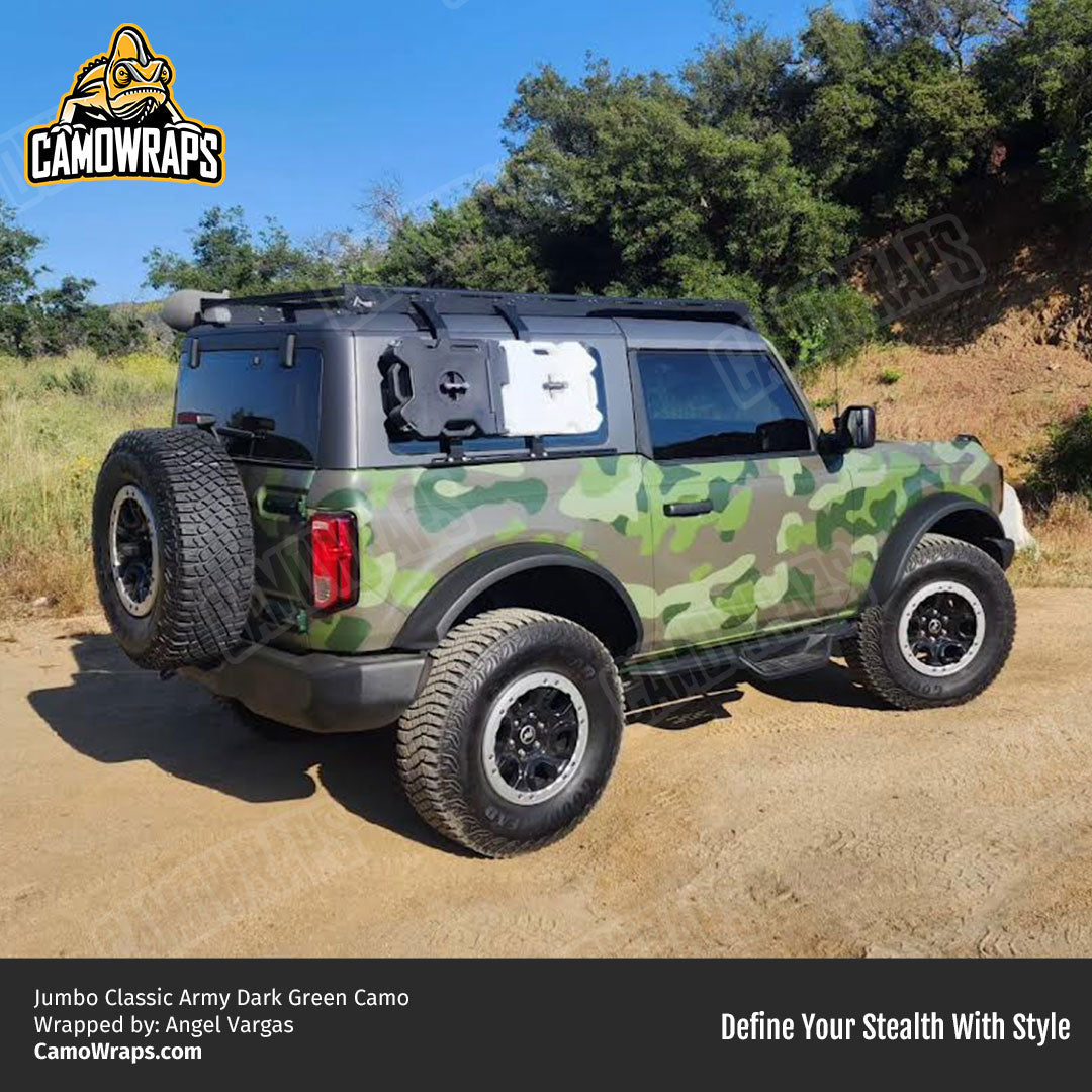 dark army green camo bronco wrap