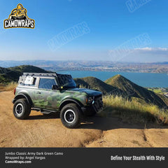 dark army green camo bronco wrap