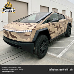 desert camo cybertruck wrap