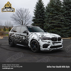 white camo bmw wrap