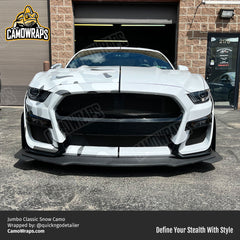 white camo mustang wrap