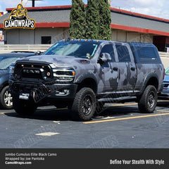 black camo ram truck wrap