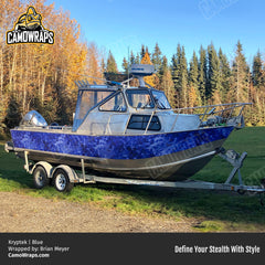 blue kryptek boat wrap