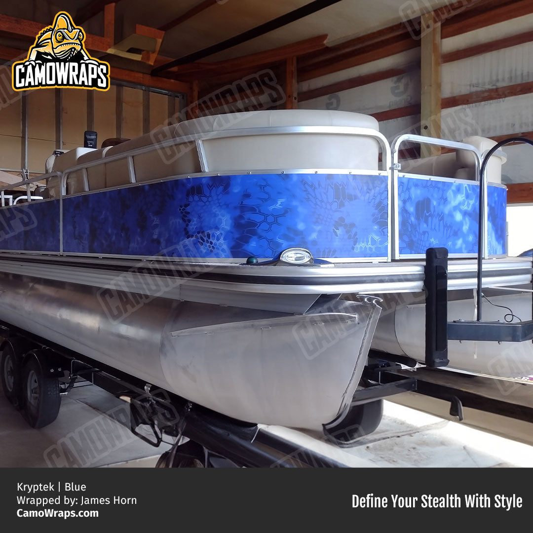 blue kryptek boat wrap