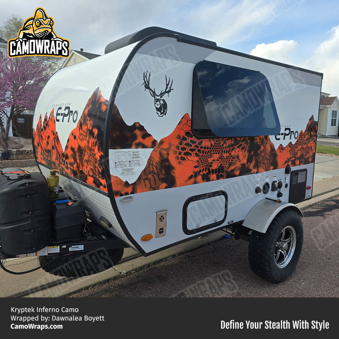 orange kryptek camo trailer wrap