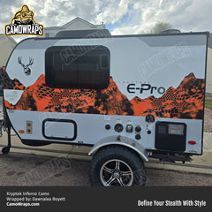 orange kryptek camo trailer wrap