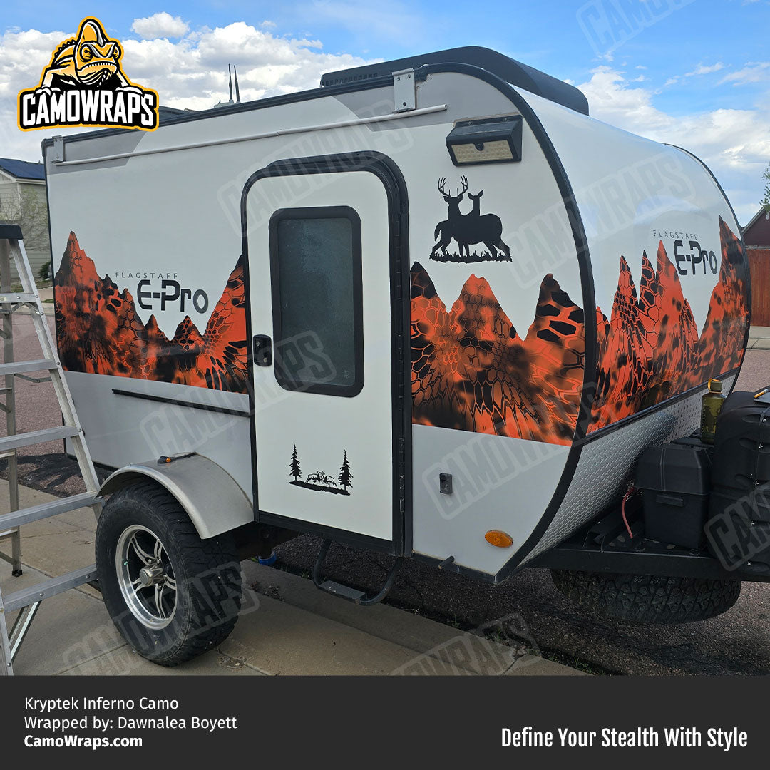 orange kryptek camo trailer wrap