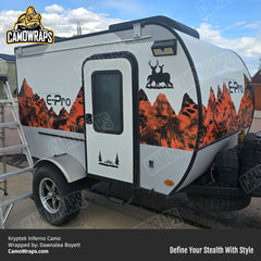 orange kryptek camo trailer wrap