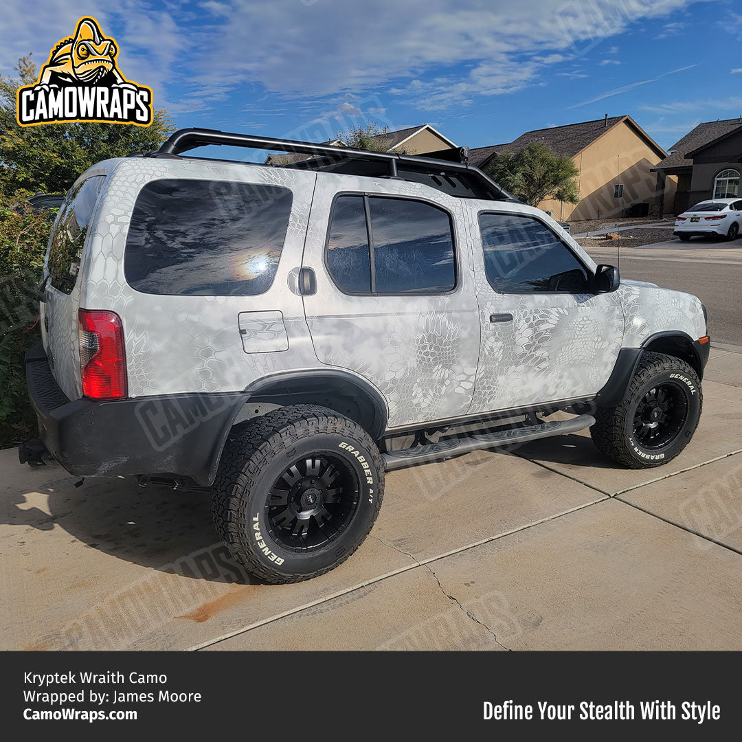 white kryptek camo suv wrap