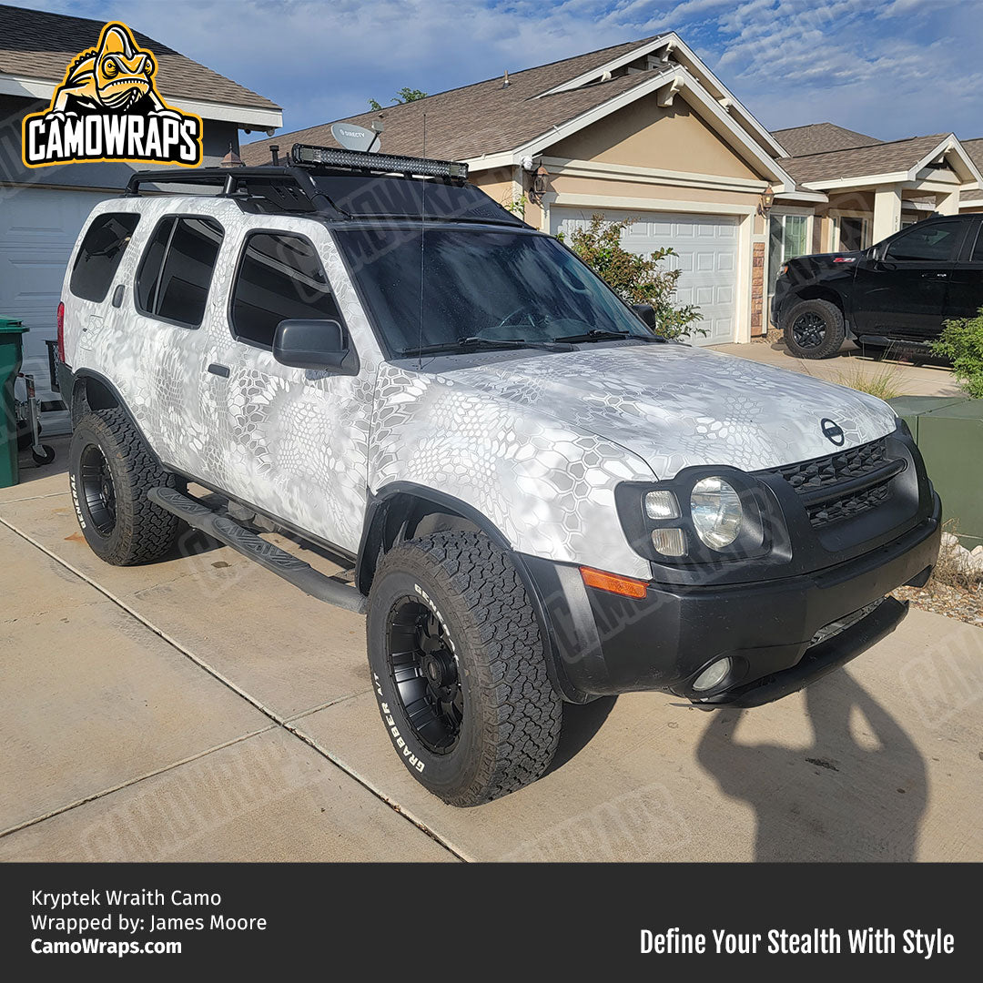 white kryptek camo suv wrap