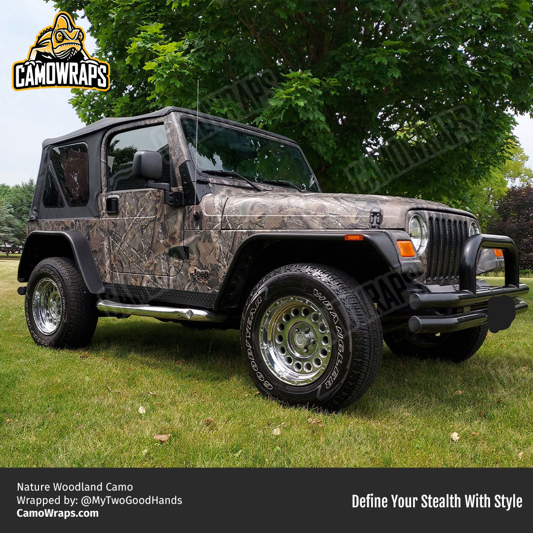 woodland camo jeep wrap