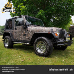 woodland camo jeep wrap