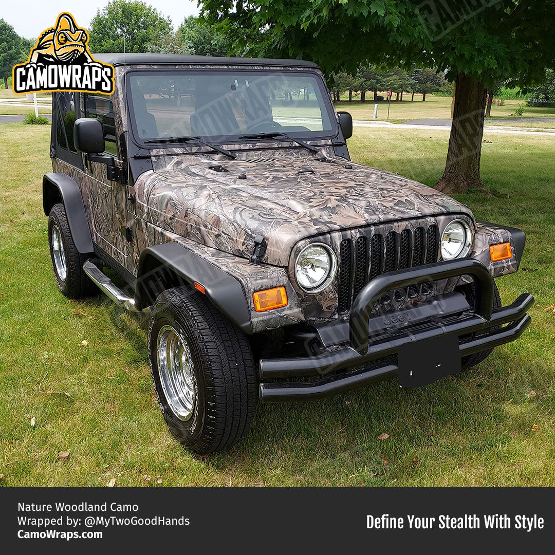 woodland camo jeep wrap