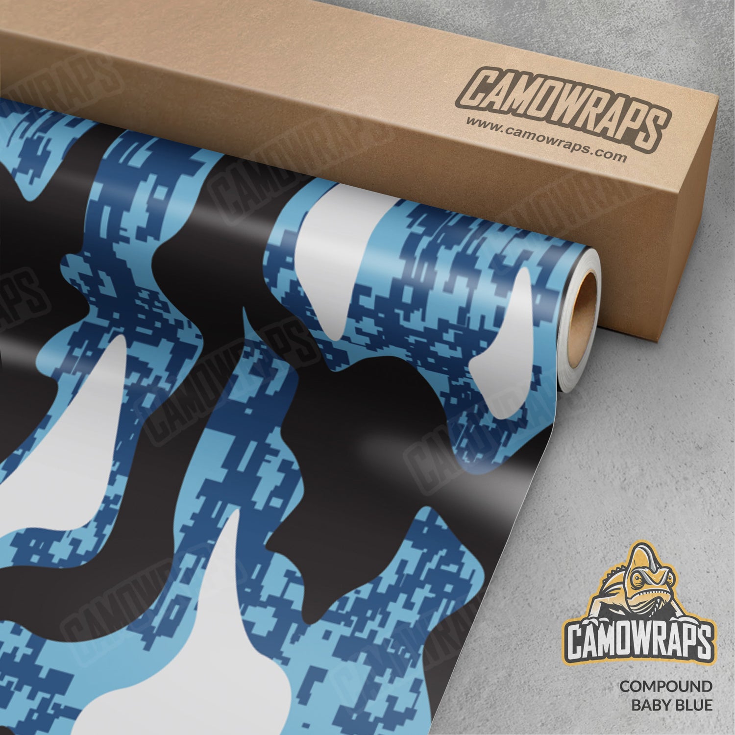 Compound Baby Blue Camo Vinyl Wrap