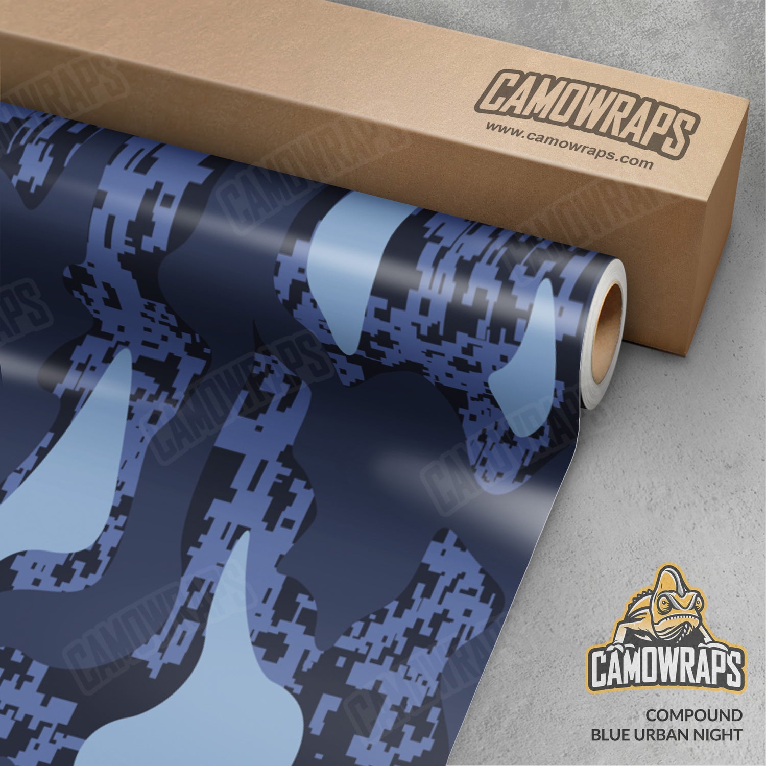 Compound Blue Urban Night Camo Vinyl Wrap