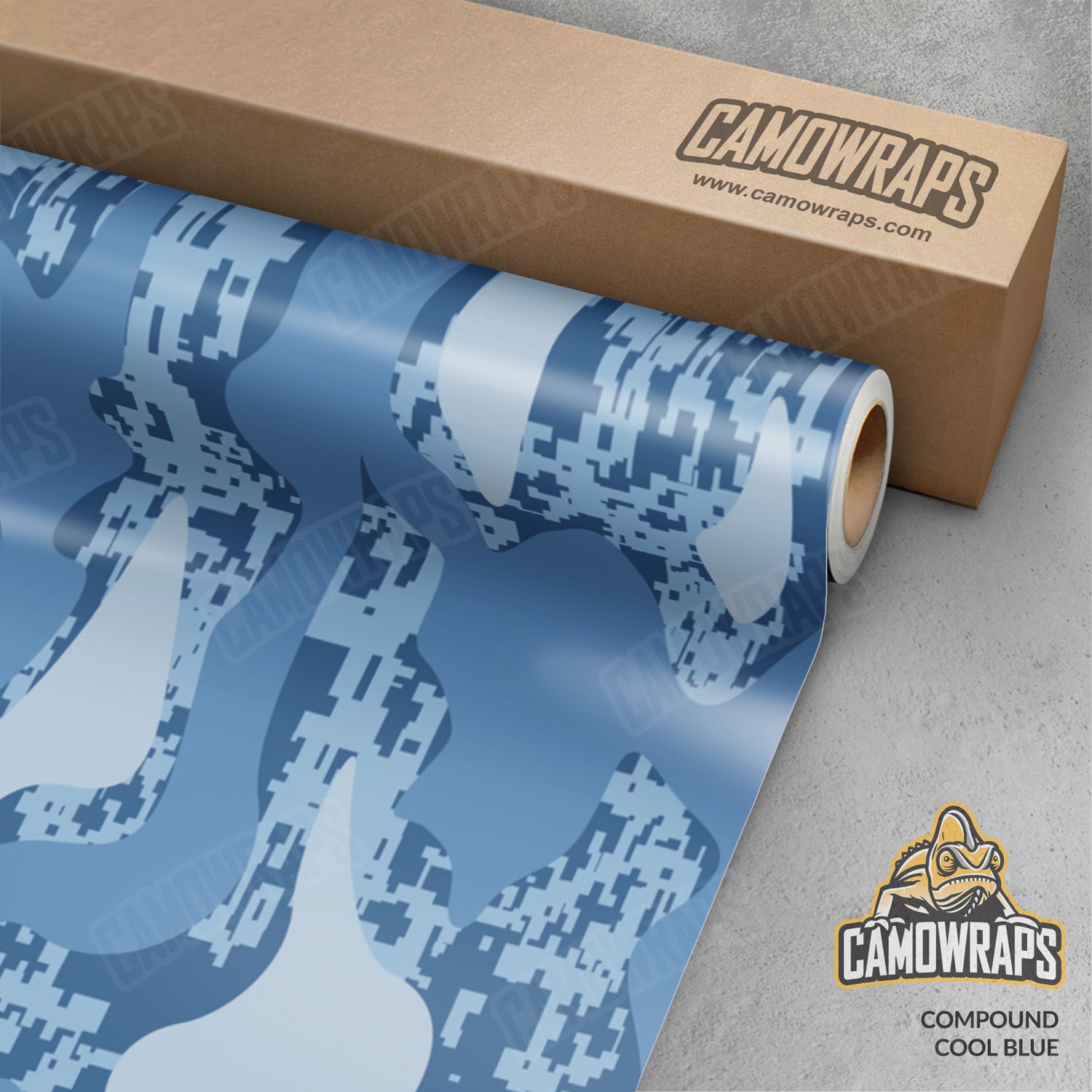 Compound Cool Blue Camo Vinyl Wrap