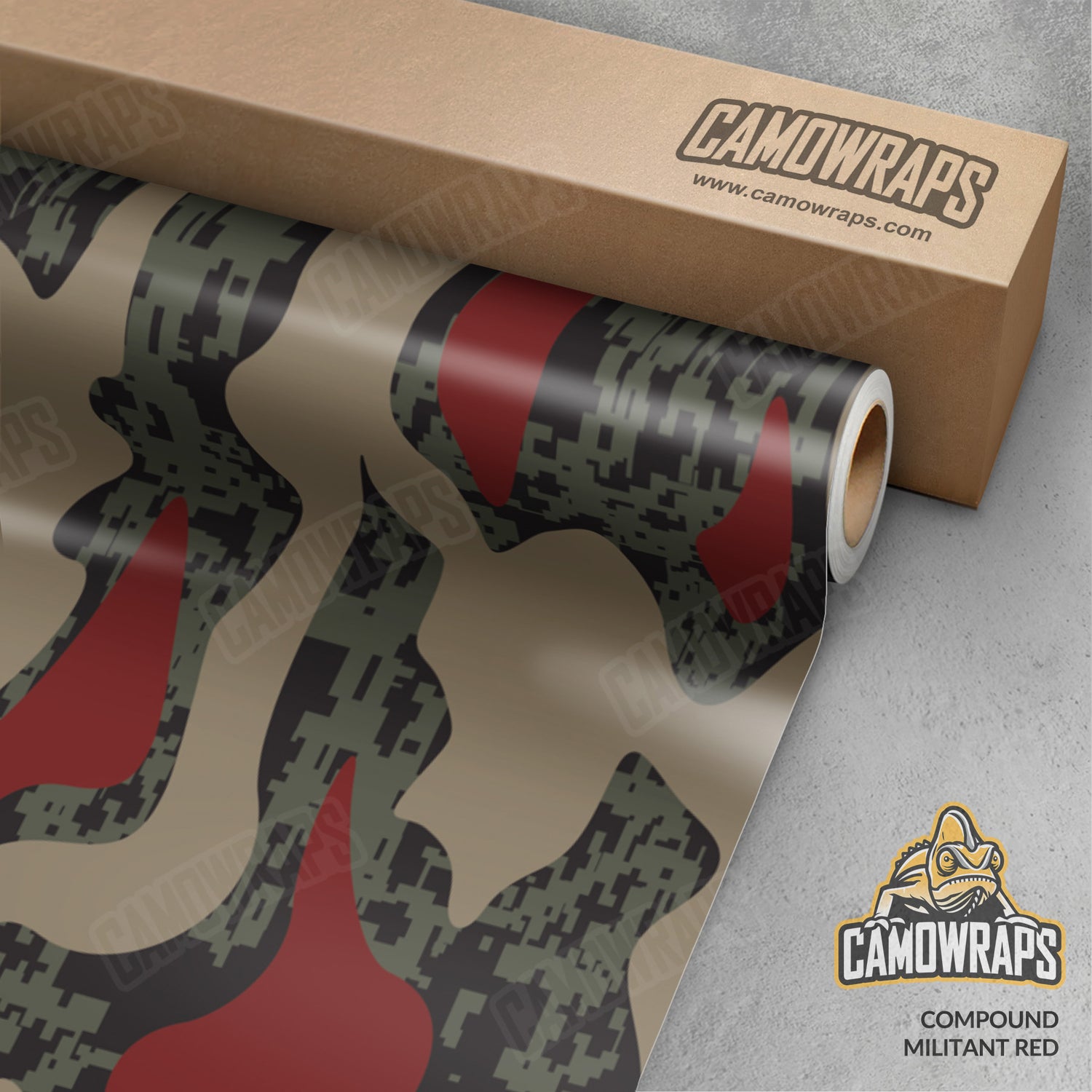 Compound Militant Red Camo Vinyl Wrap