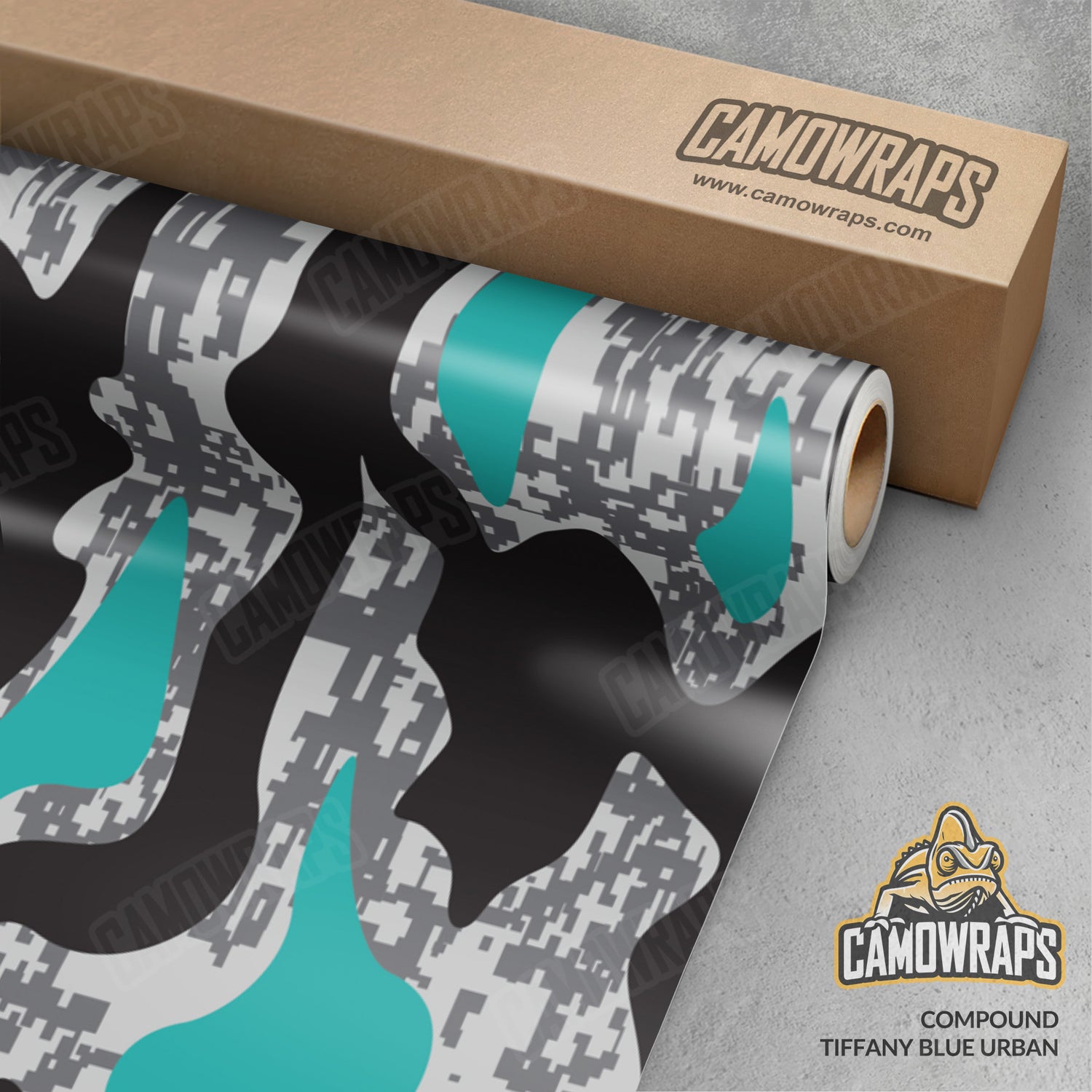 Compound Urban Tiffany Blue Camo Vinyl Wrap