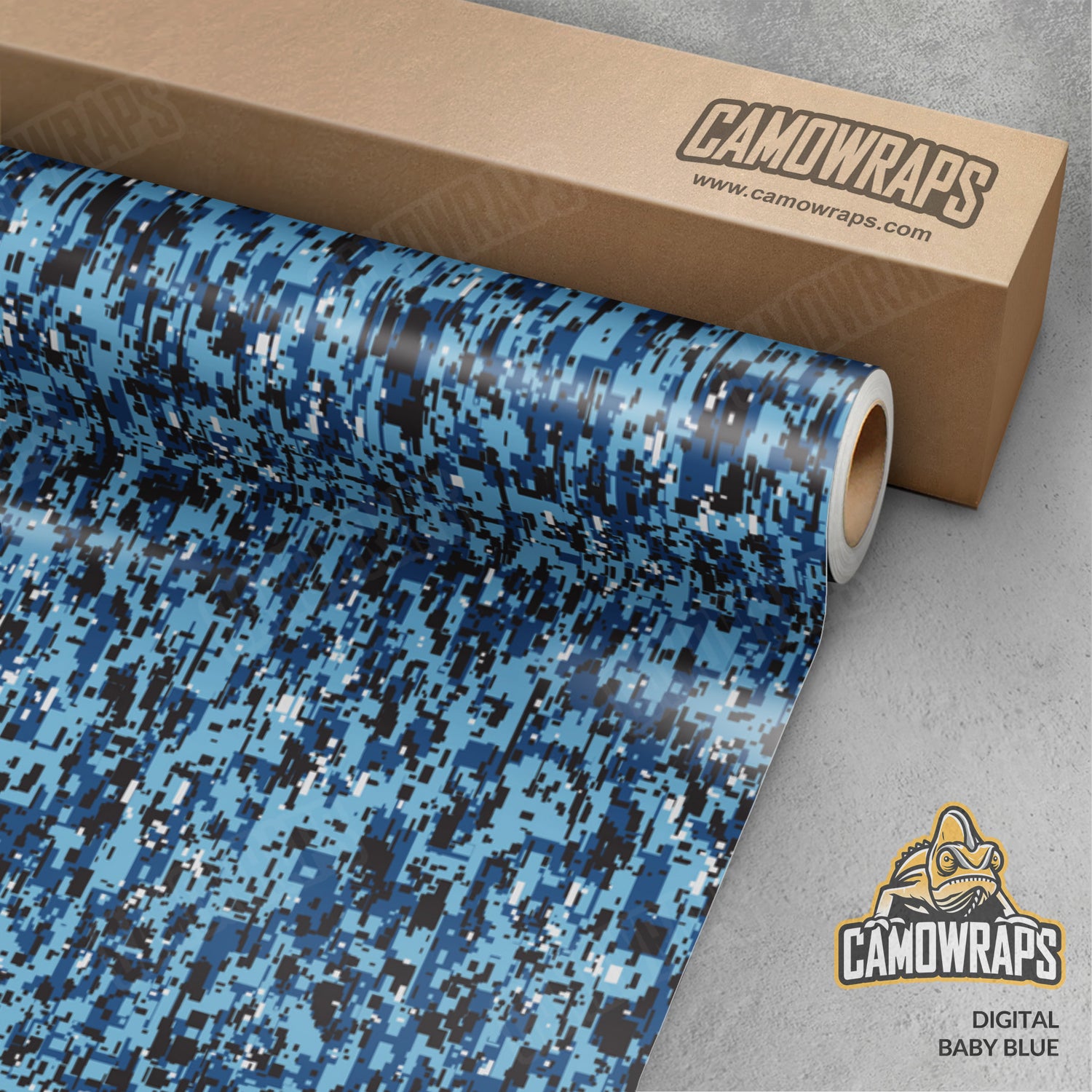 Digital Baby Blue Camo Vinyl Wrap