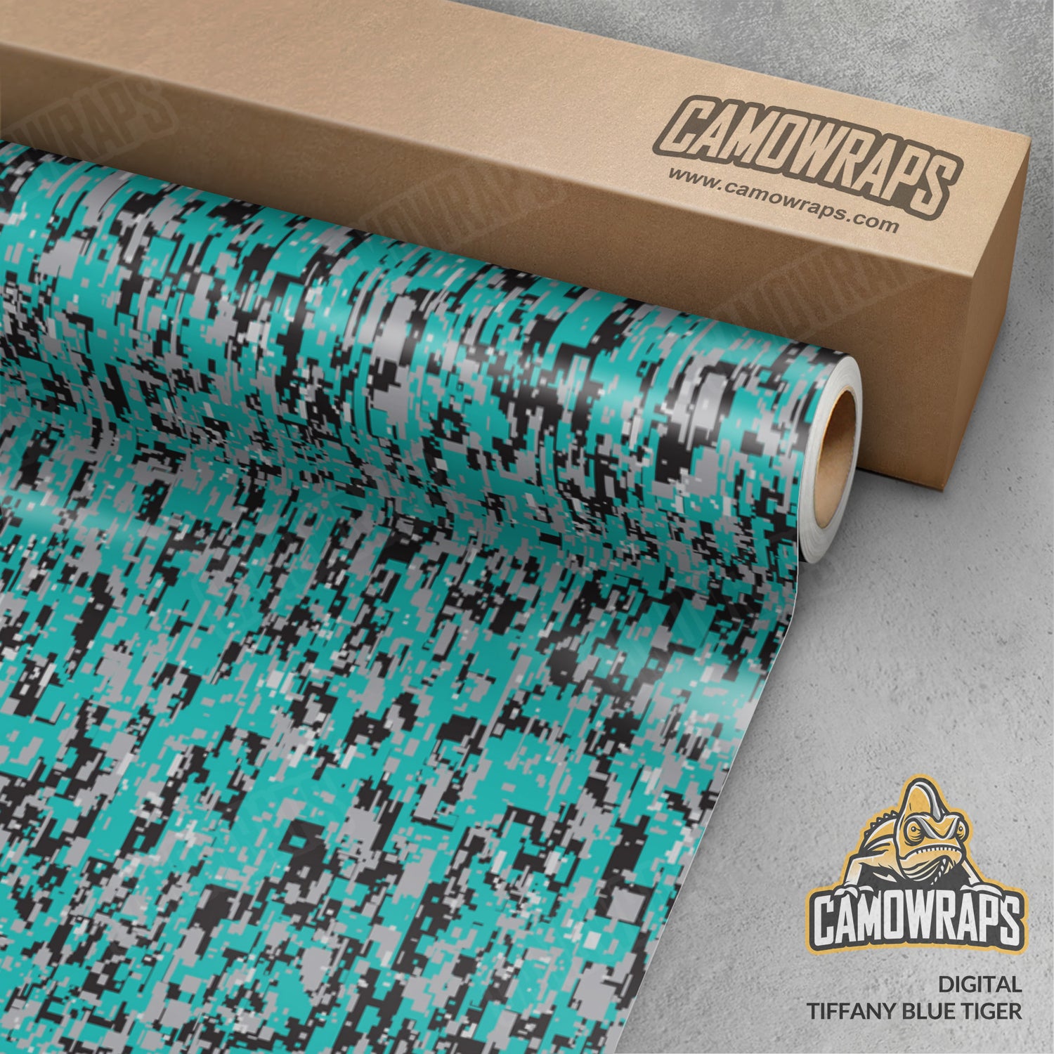 Digital Tiffany Blue Tiger Camo Vinyl Wrap