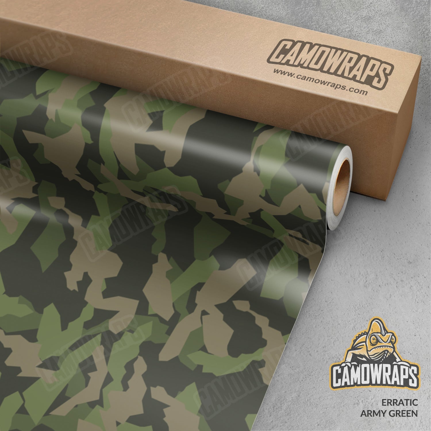 Erratic Army Green Camo Vinyl Wrap