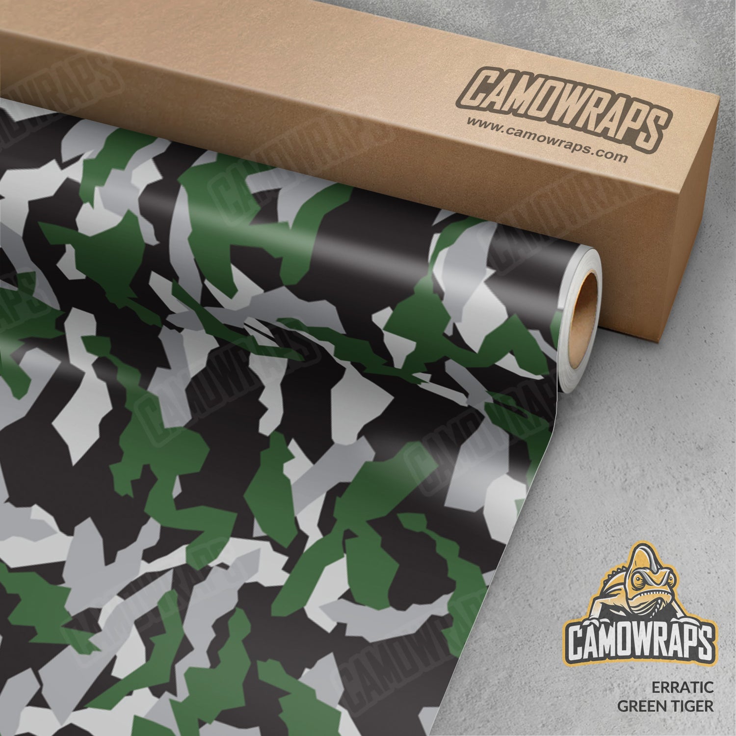 Erratic Green Tiger Camo Vinyl Wrap