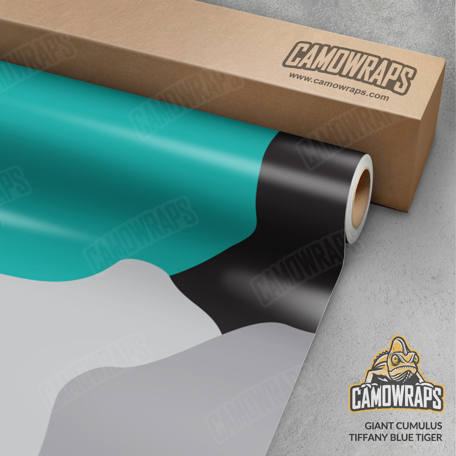 Giant Cumulus Tiffany Blue Tiger Camo Vinyl Wrap