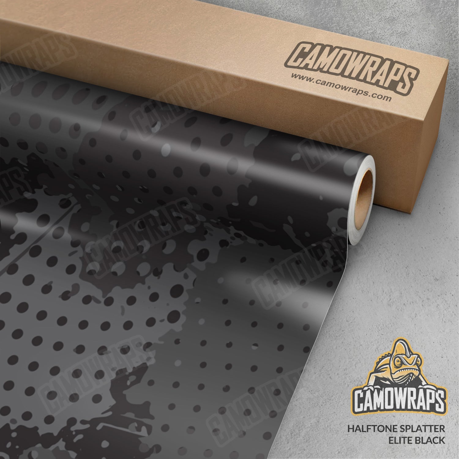 Halftone Splatter Elite Black Camo Vinyl Wrap