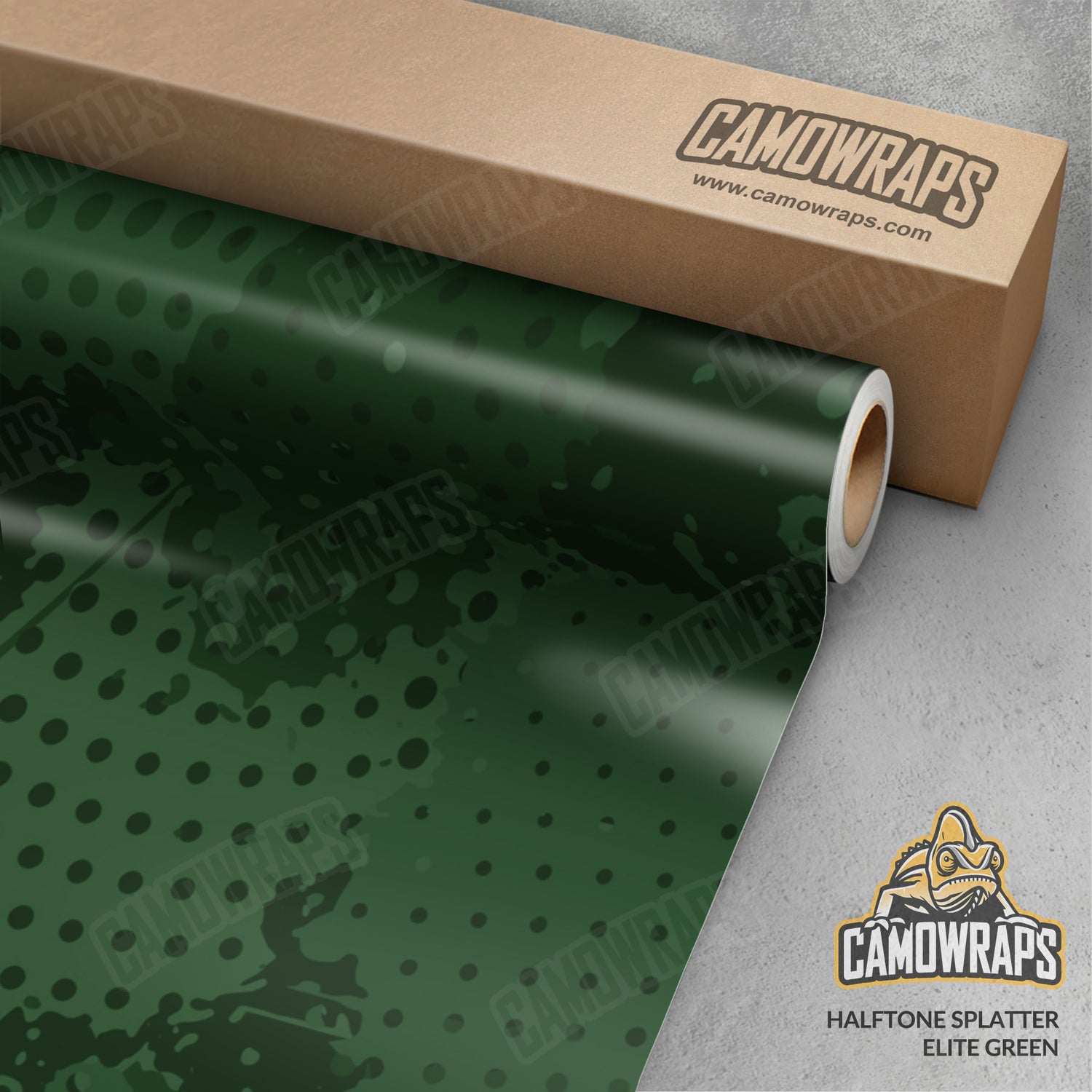 Halftone Splatter Elite Green Camo Vinyl Wrap