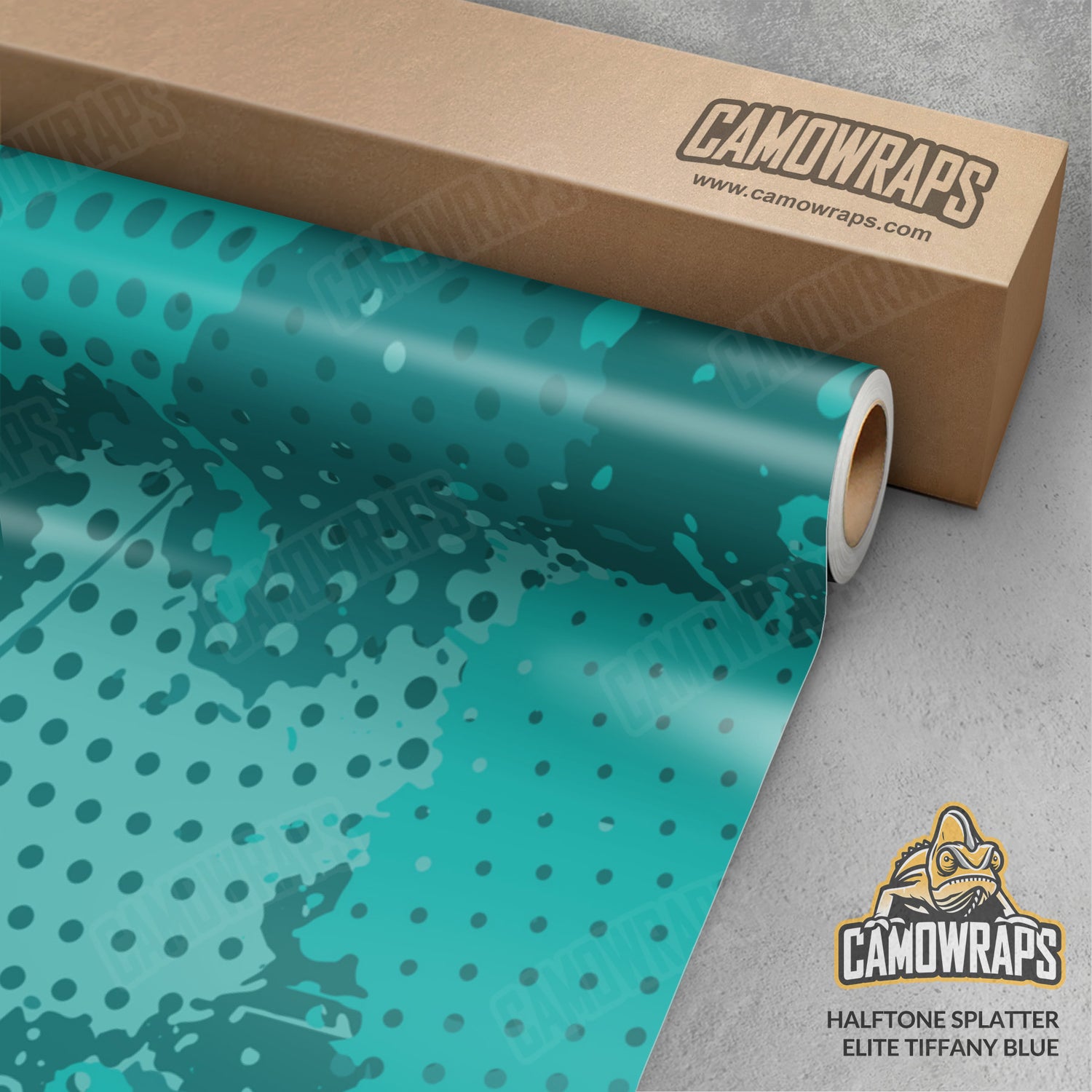 Halftone Splatter Elite Tiffany Blue Camo Vinyl Wrap