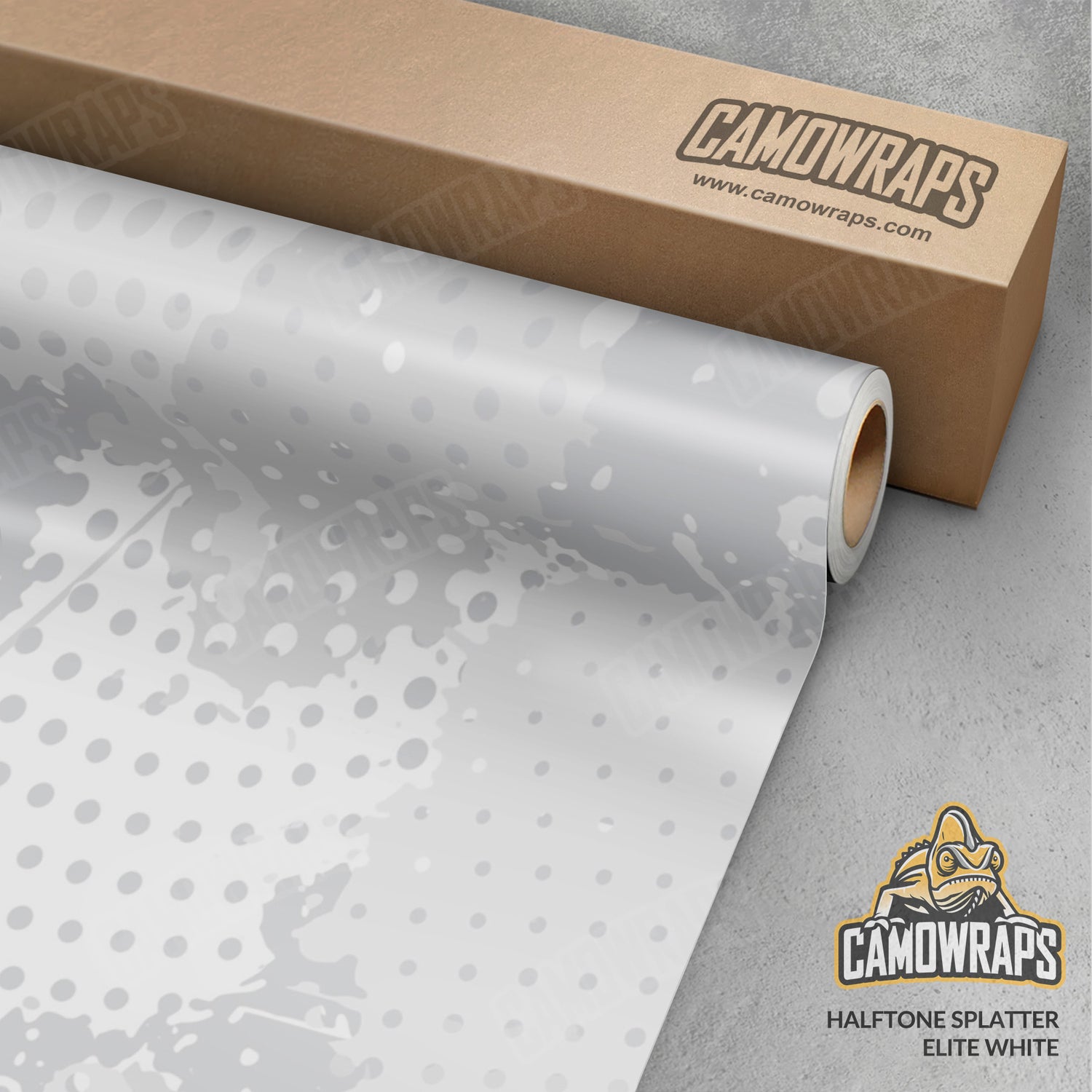 Halftone Splatter Elite White Camo Vinyl Wrap