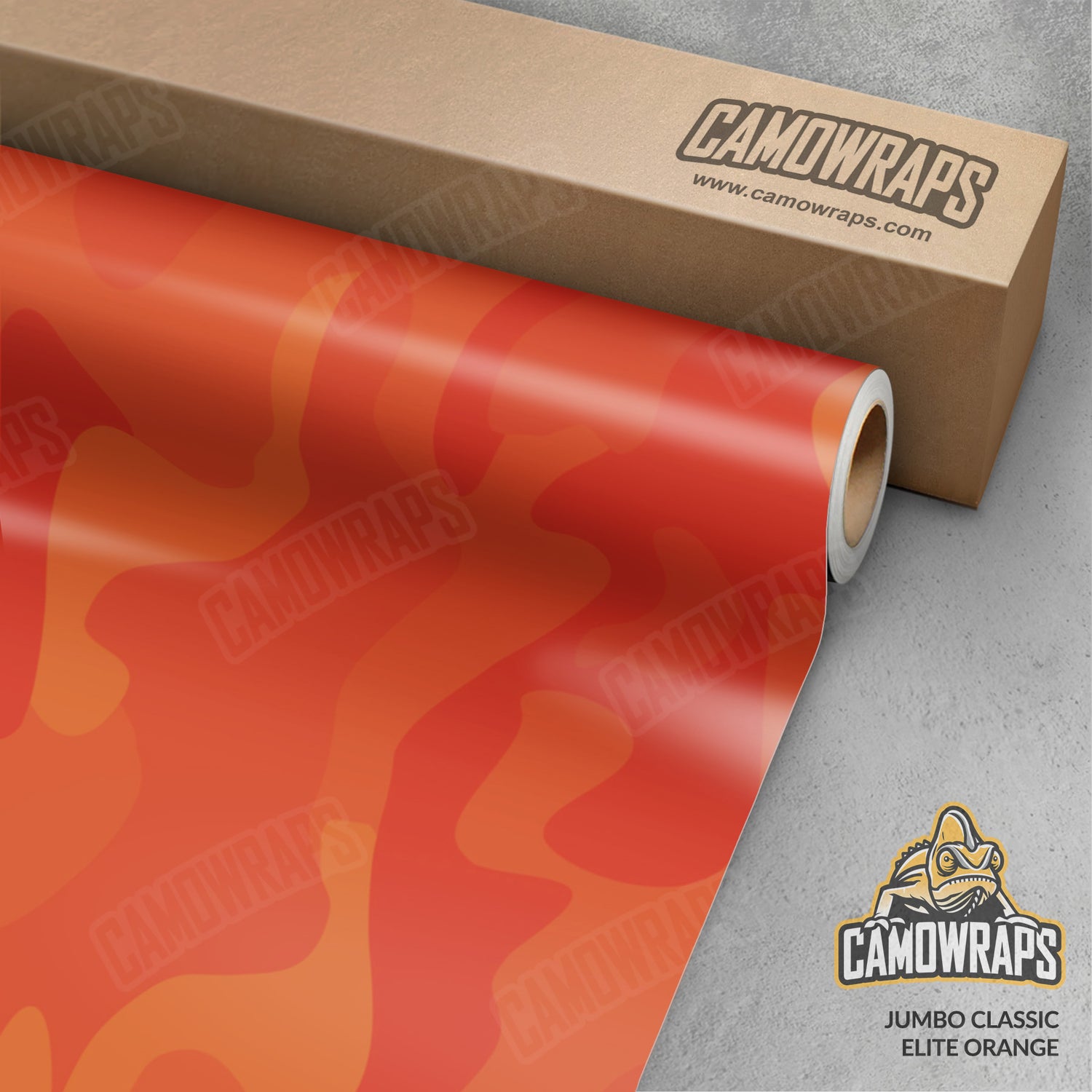 Jumbo Classic Elite Orange Camo Vinyl Wrap