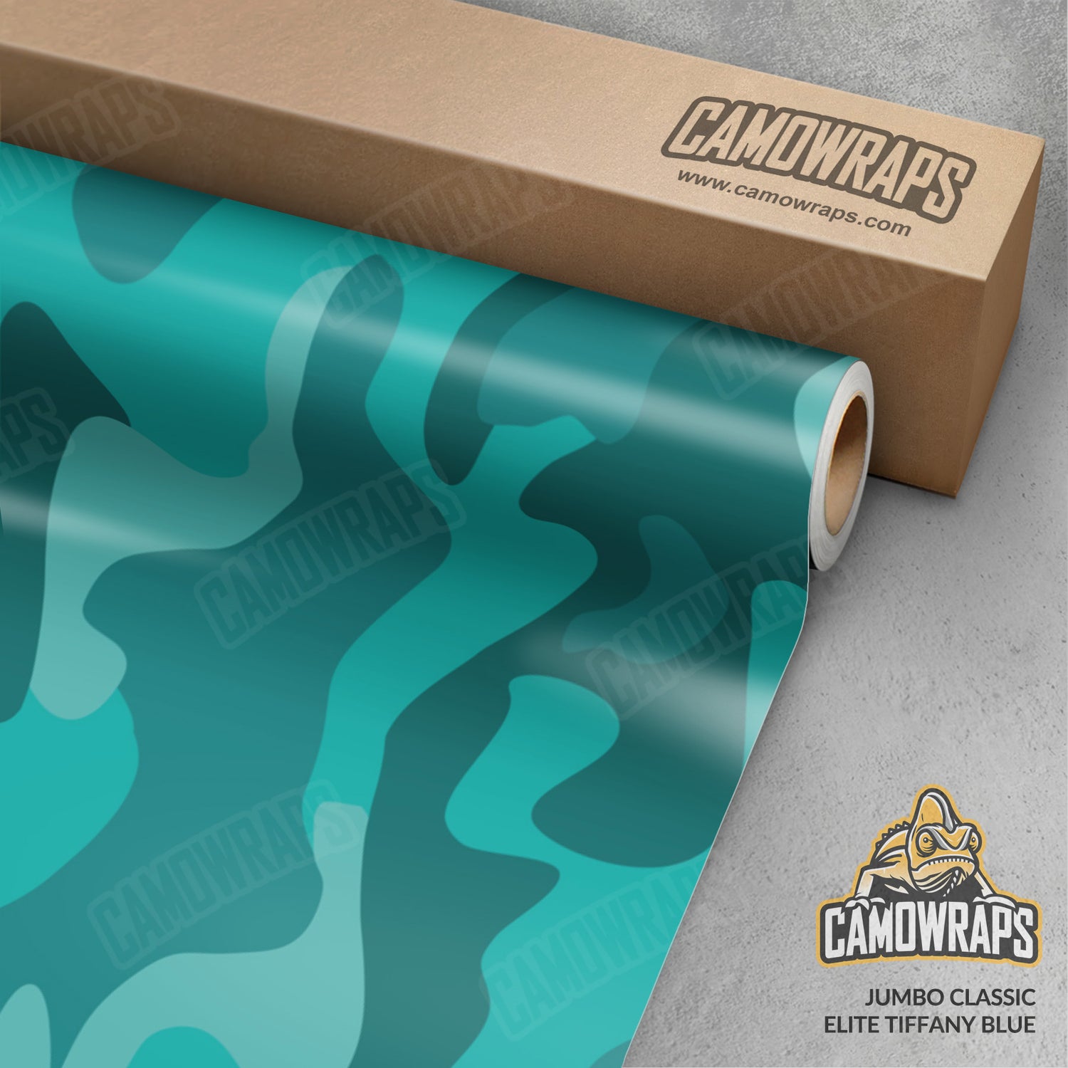 Jumbo Classic Elite Tiffany Blue Camo Vinyl Wrap