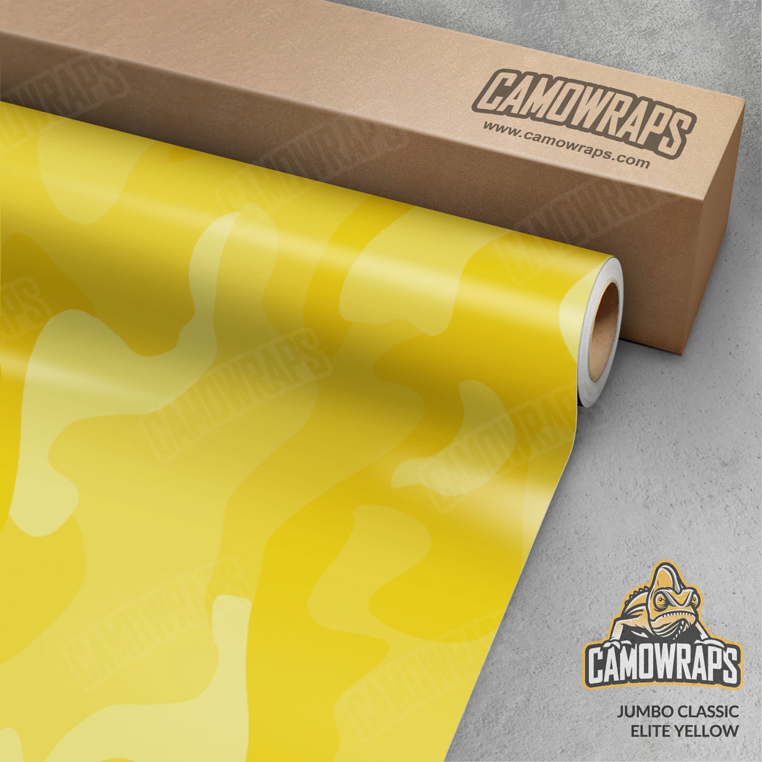 Jumbo Classic Elite Yellow Camo Vinyl Wrap