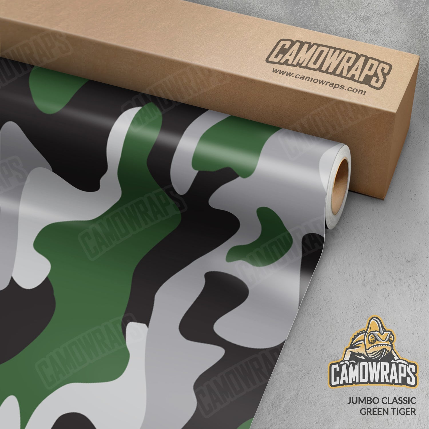 Jumbo Classic Green Tiger Camo Vinyl Wrap