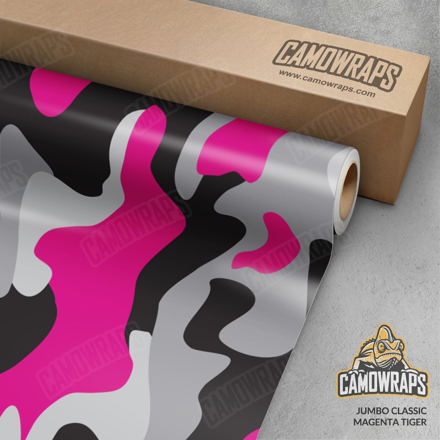 Jumbo Classic Magenta Tiger Camo Vinyl Wrap