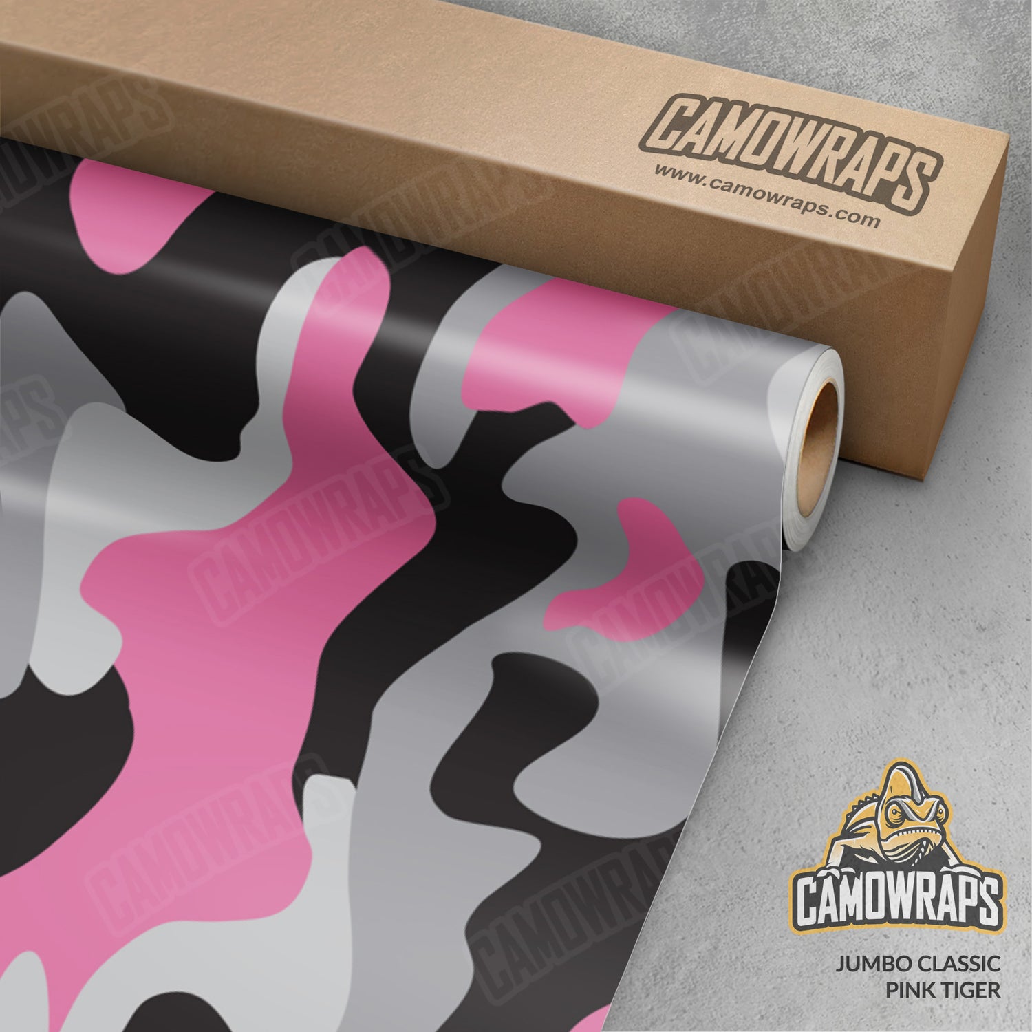 Jumbo Classic Pink Tiger Camo Vinyl Wrap