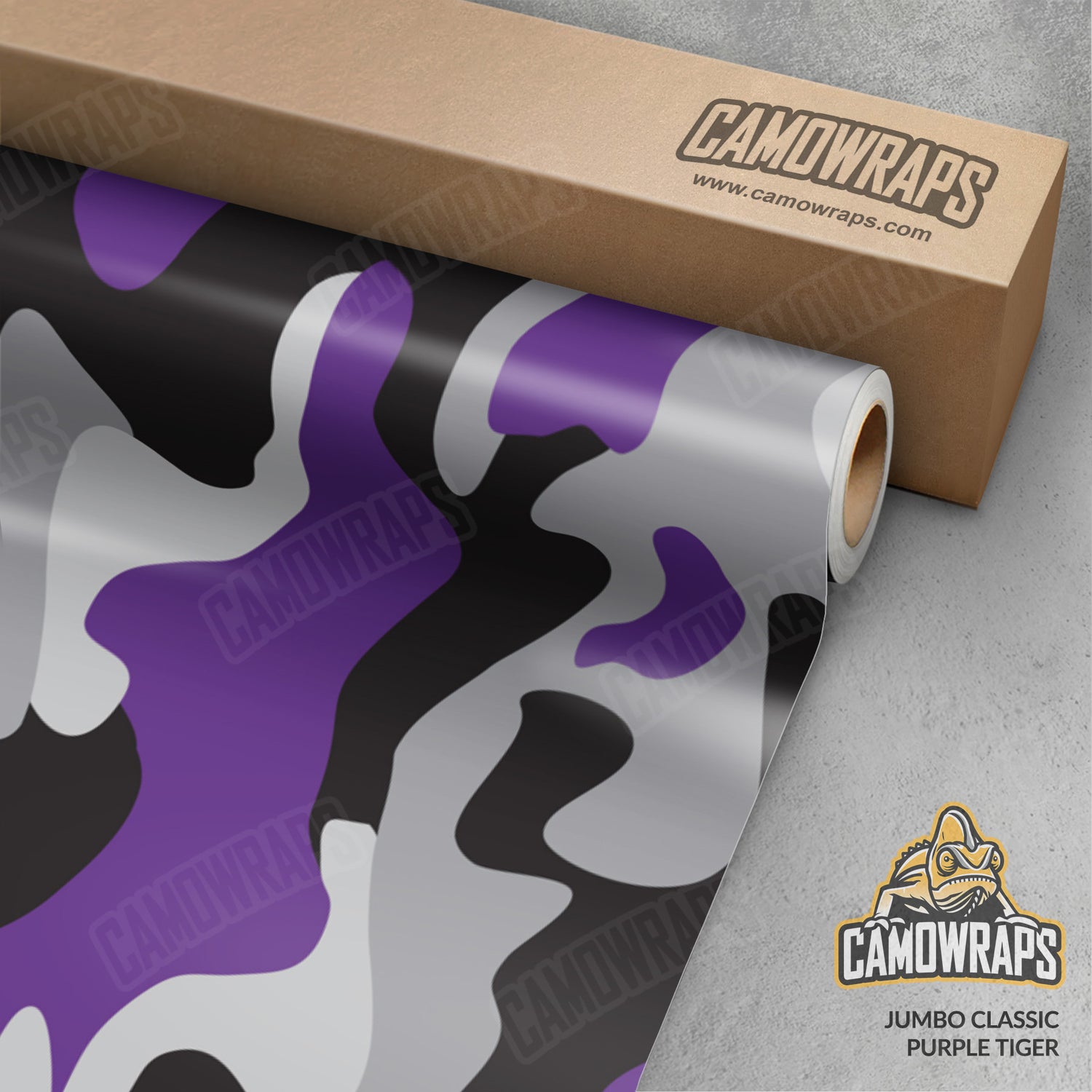 Jumbo Classic Purple Tiger Camo Vinyl Wrap