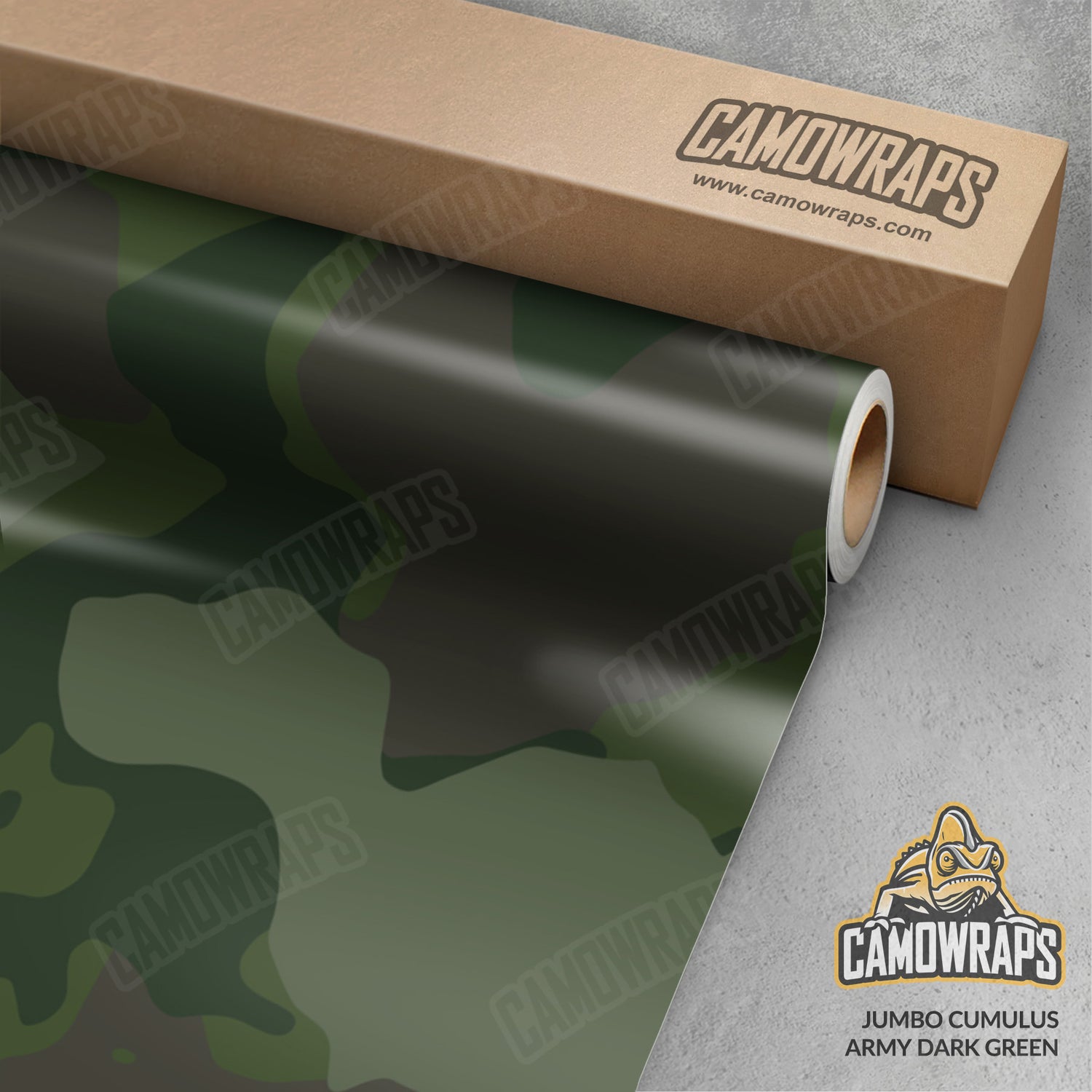 Jumbo Cumulus Army Dark Green Camo Vinyl Wrap