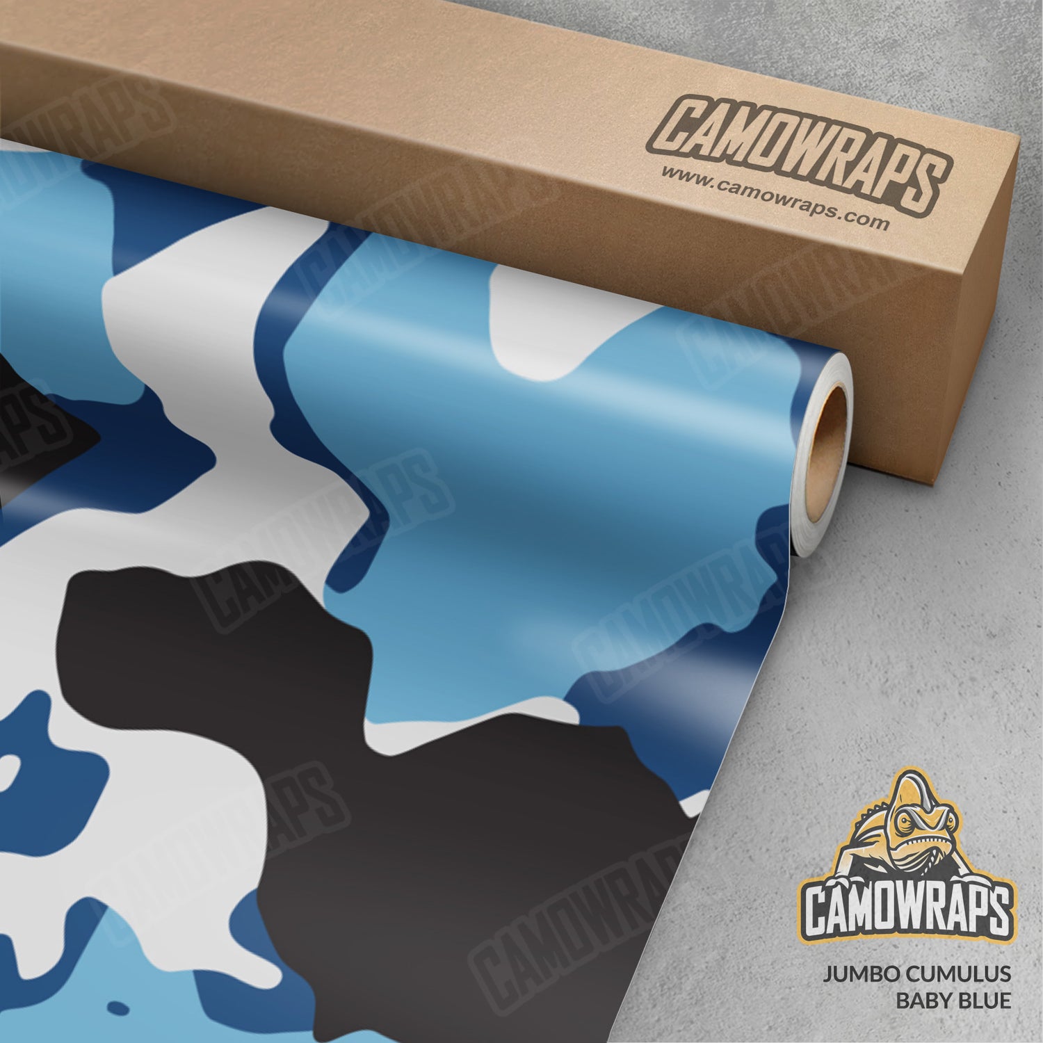 Jumbo Cumulus Baby Blue Camo Vinyl Wrap