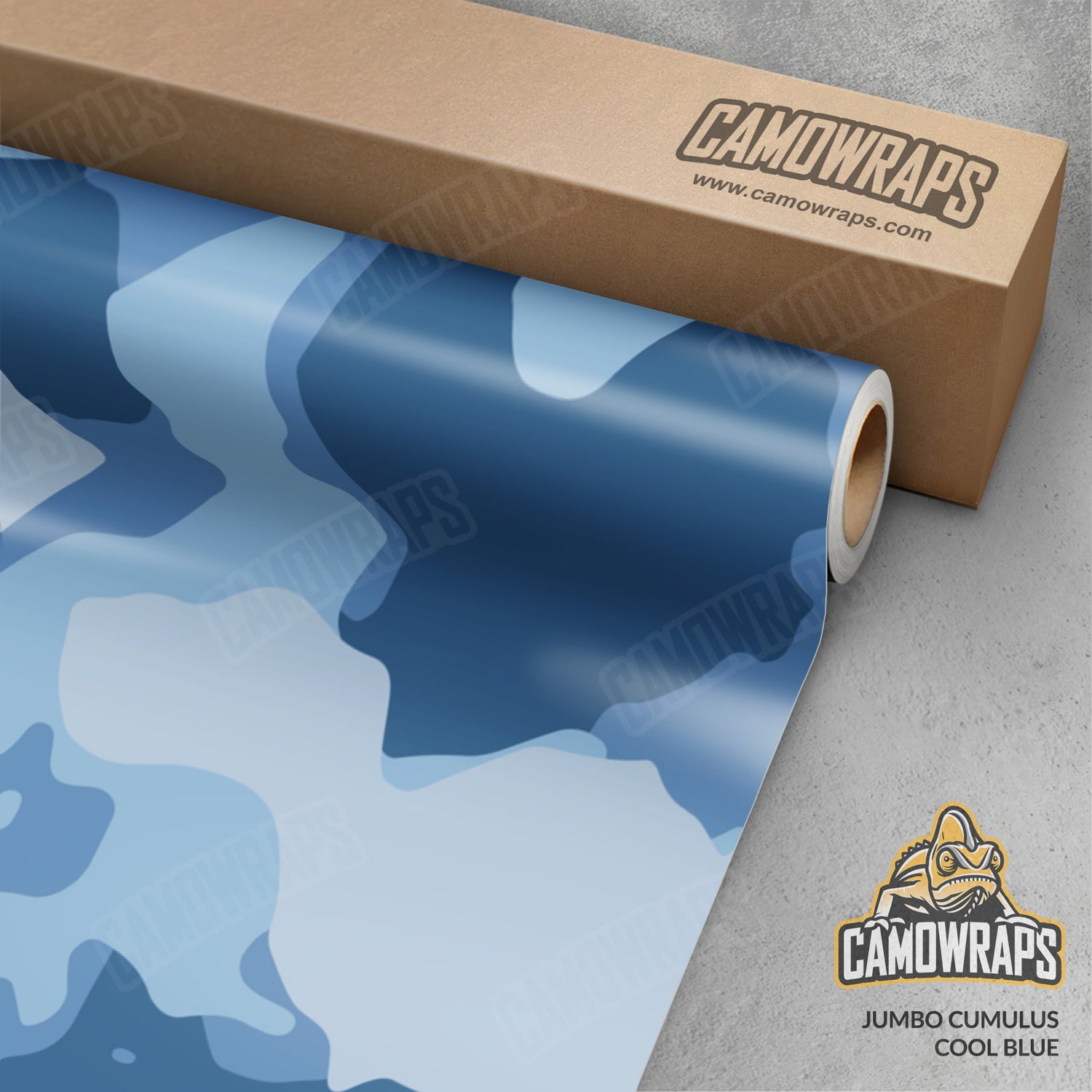 Jumbo Cumulus Cool Blue Camo Vinyl Wrap