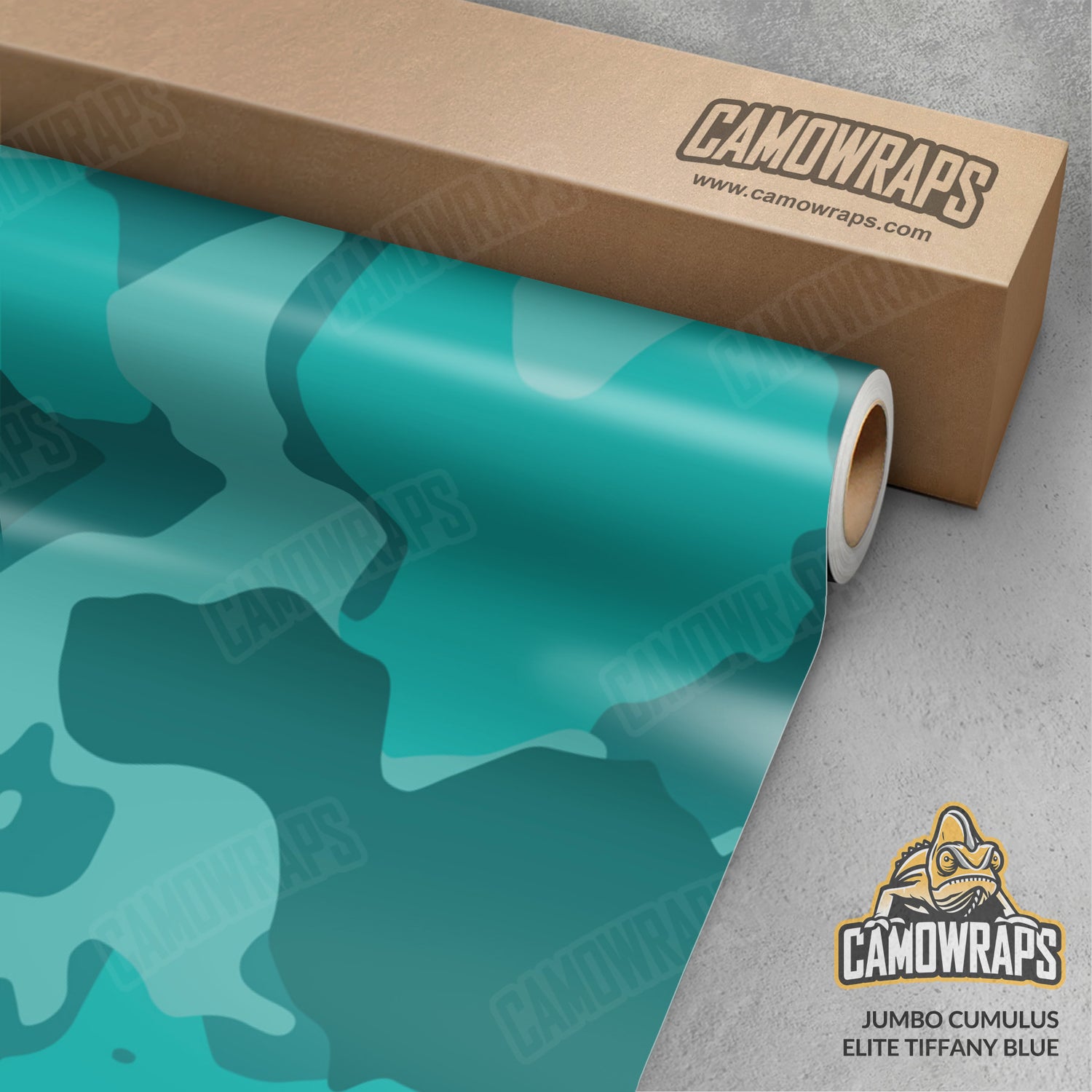 Jumbo Cumulus Elite Tiffany Blue Camo Vinyl Wrap